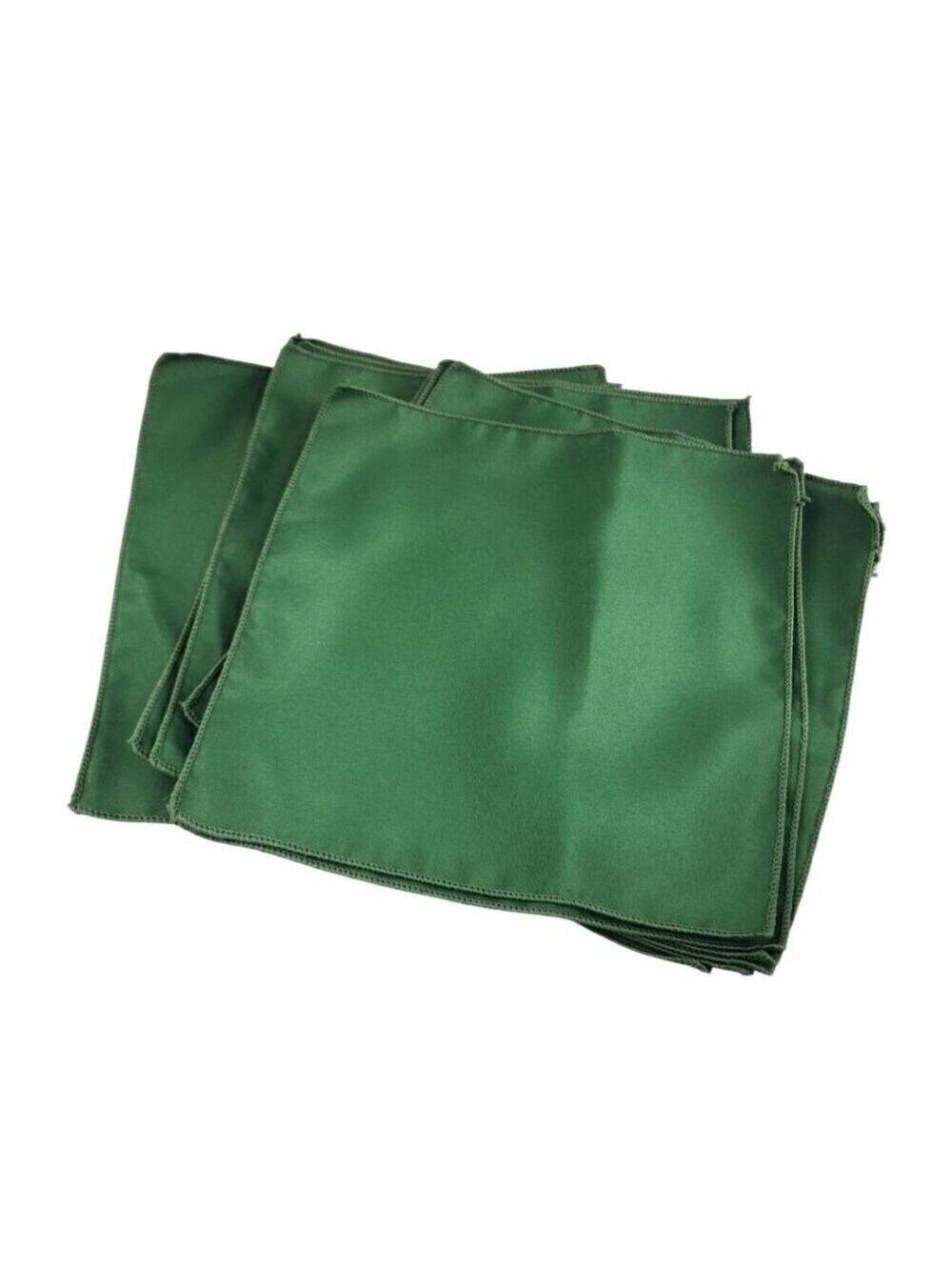 Set 12 Green Polyester Drink Napkins 12x12 Inches